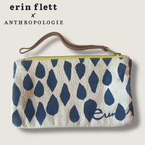 Anthropologie x Erin Flett Royal Leaves Wristlet Clutch